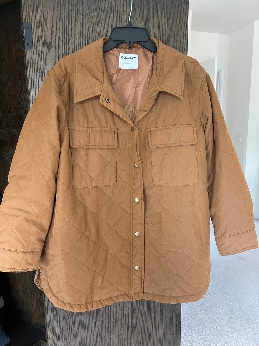 Old Navy Quilted Utility Jacket in Tan Brown